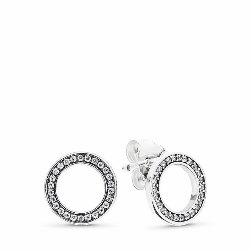 Pandora Forever Pandora Stud Earrings - Sterling Silver/Cubic Zirconia - Canada | OR1323KD